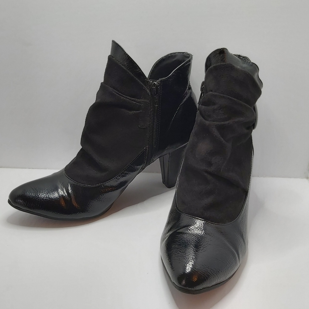 FIONI Black Patent bootie